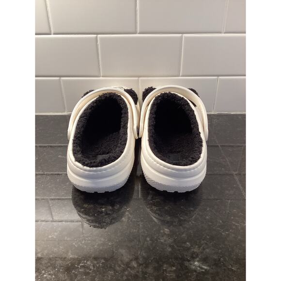 Crocs JUNIORS Classic Lined Super Cute Panda Bear Clog Shoes Black White Size 5 - Picture 5 of 10